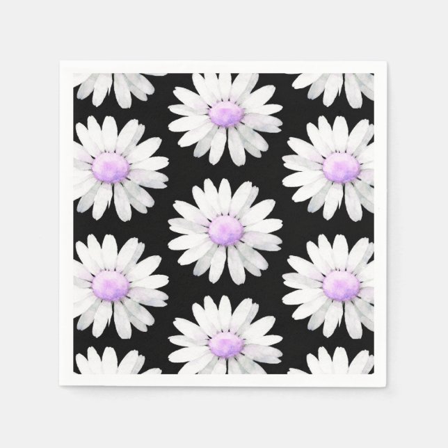 Pretty Purple Dotted Daisy's Napkin (Front)