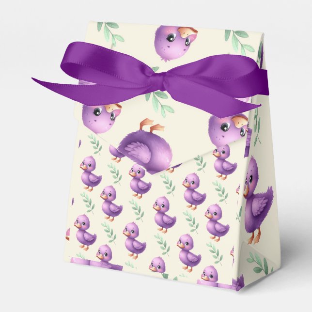 Pretty Purple Ducks Favor Box (Front Side)