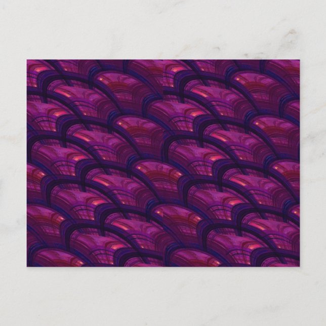 Pretty Purple Fans Abstract Pattern Postcard (Front)