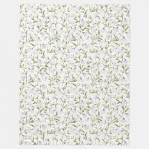 Pretty Purple Floral Fleece Blanket