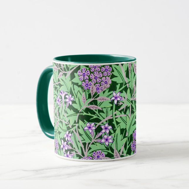 Pretty Purple Floral Pattern Mug (Front Left)