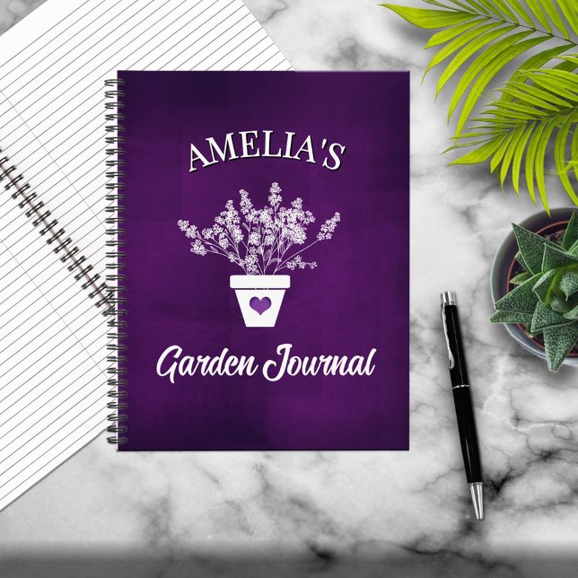 Pretty Purple & Floral Personalized Tote Notebook (Creator Uploaded)