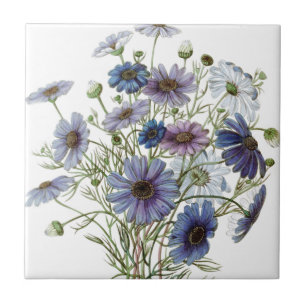 Pretty Purple Floral Tile