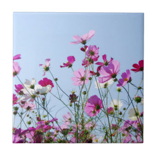 Pretty Purple Flower Meadow Tile