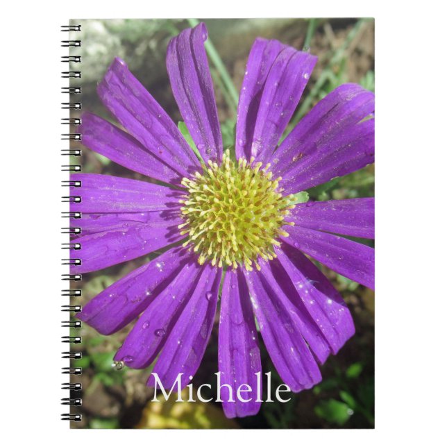 Pretty Purple Flower Name  Notebook (Front)