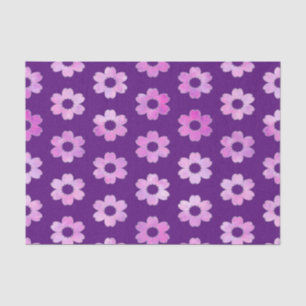 Pretty Purple Flower Pattern Tissue Paper