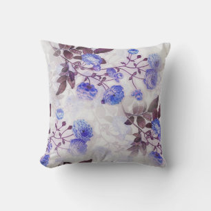 Pretty Purple Flower Print Throw Pillow