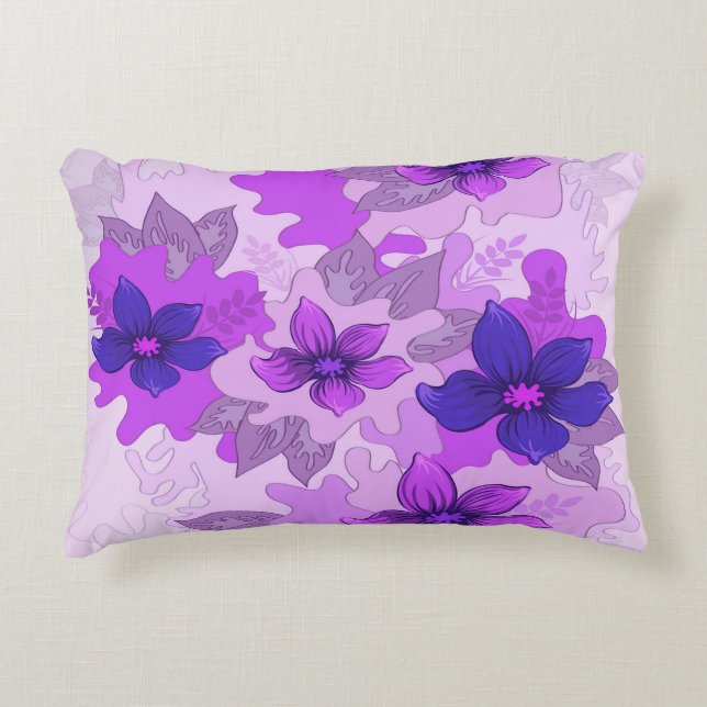 Pretty Purple Flowers  Accent Pillow (Front)