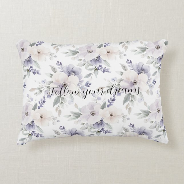 Pretty Purple Flowers   Accent Pillow (Front)