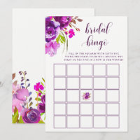 Pretty Purple Flowers | Bridal Shower Bingo Game