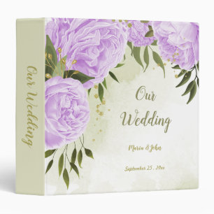 pretty purple flowers green leaves photo album binder