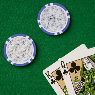 Pretty Purple Flowers   Poker Chips