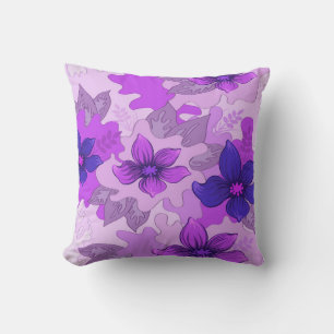 Pretty Purple Flowers  Throw Pillow