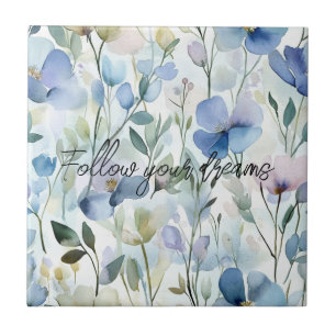 Pretty Purple Flowers Tile
