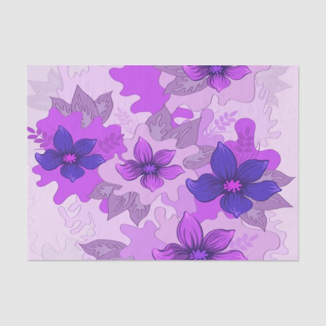 Pretty Purple Flowers  Tissue Paper (Front)