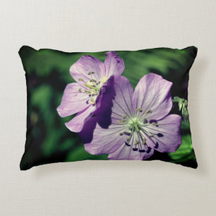 Pretty Purple Geranium Flower Pair Close Up  Accent Pillow
