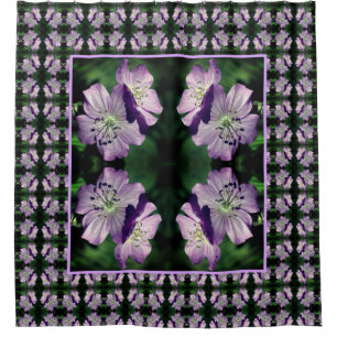 Pretty Purple Geranium Flower Pair Pattern   
