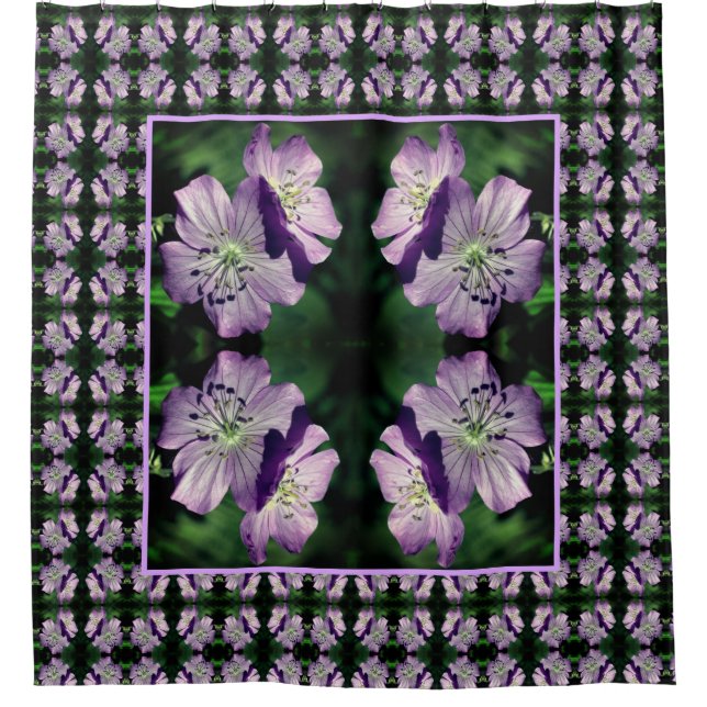 Pretty Purple Geranium Flower Pair Pattern    (Front)