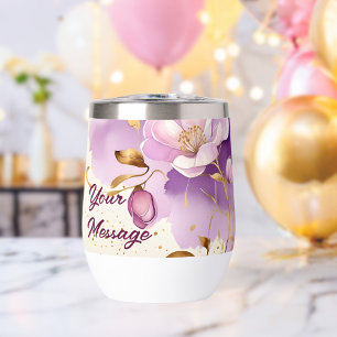 Pretty Purple Gold Floral 