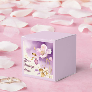 Pretty Purple Gold Floral  Favor Box