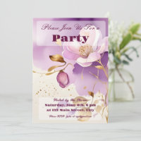 Pretty Purple Gold Floral 