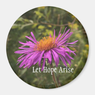 Pretty Purple Gold Flower Inspirational Hope Quote Magnet