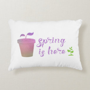 Pretty Purple & Green SPRING IS HERE    Accent Pillow