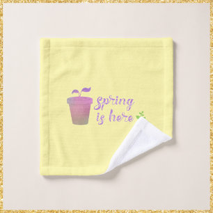 Pretty Purple & Green SPRING IS HERE    Wash Cloth