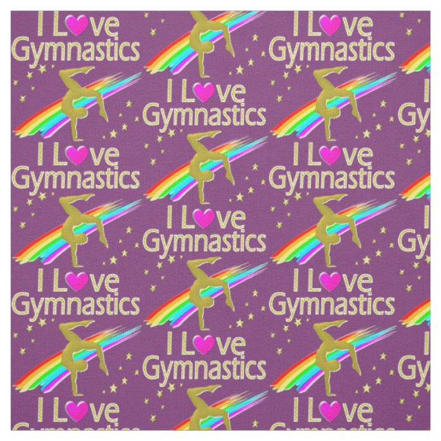 PRETTY PURPLE GYMNASTICS LOVE FABRIC (Swatch)