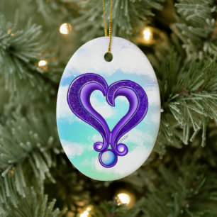 Pretty Purple Heart Ornament 