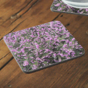 Pretty Purple Heather Floral Coaster
