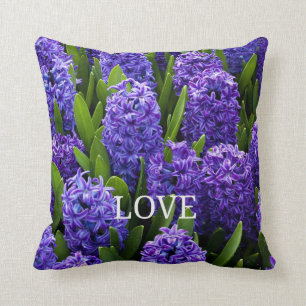 Pretty Purple Hyacinths in Bloom Throw Pillow