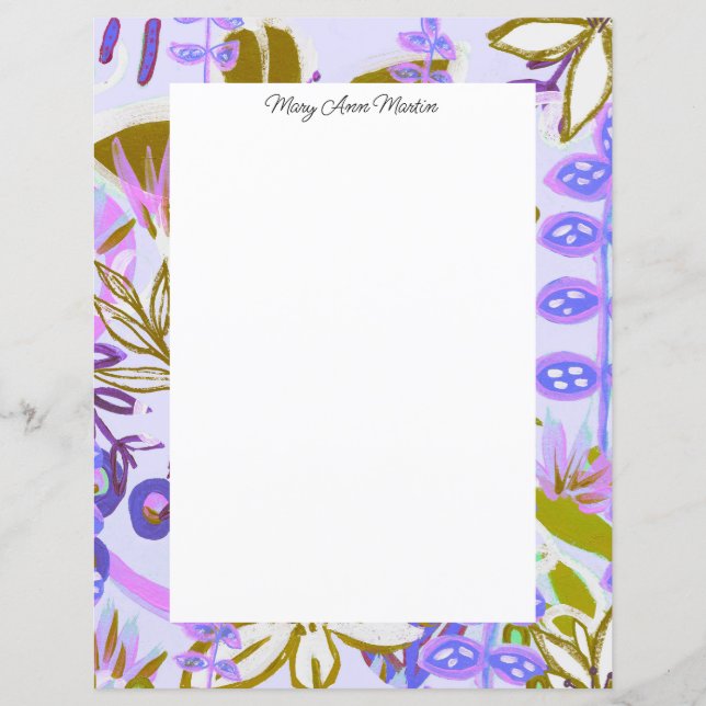Pretty Purple Imaginary Garden Floral Personalized (Front)