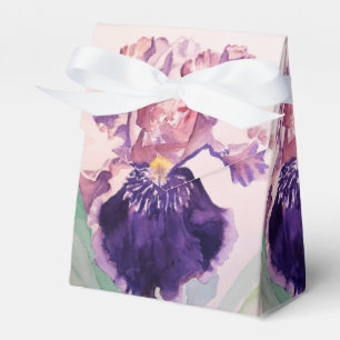 Pretty Purple Iris Floral Birthday Cake Favour Box