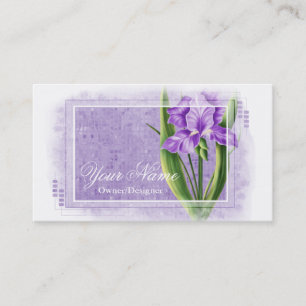 Pretty Purple Iris Flower Business Cards d2