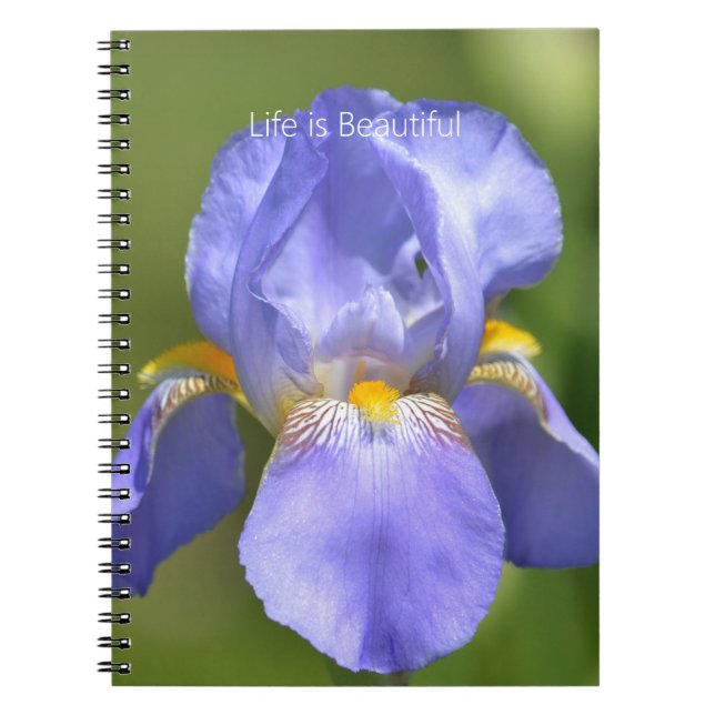 Pretty Purple Iris Flower (my photography) Notebook (Front)