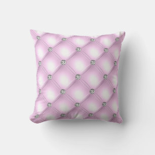 Pretty Purple Jewelled  Satin Look Throw Pillow