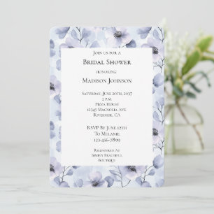 Pretty Purple Lavender Flowers Bridal Shower Invitation