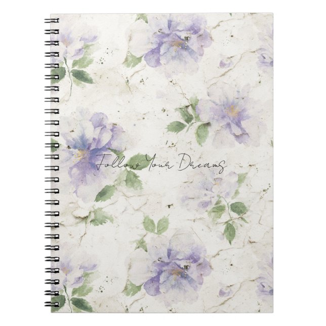 Pretty Purple Lavender Flowers Notebook (Front)