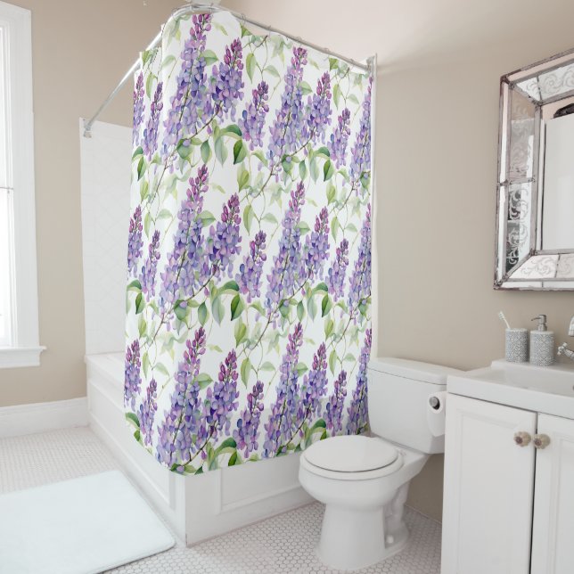 Pretty Purple Lavender Watercolor Style AI Floral (In Situ)