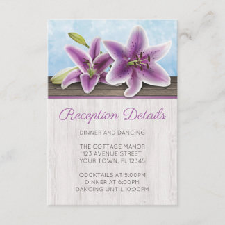 Pretty Purple Lily Reception Cards