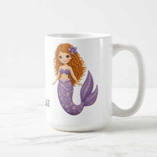 Pretty Purple Mermaid Personalize Coffee Mug