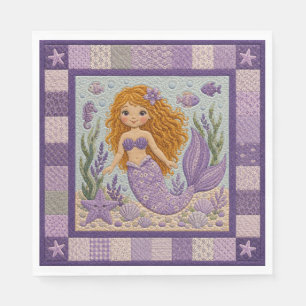 Pretty Purple Mermaid Quilt Napkin