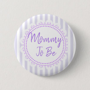 Pretty Purple Mommy To Be Lacey Baby Shower 2 Inch Round Button