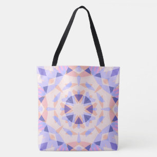 Pretty Purple Pastel Pink Star Eclectic Beach Tote Bag