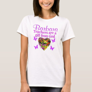 PRETTY PURPLE PERSONALIZED FLORAL TEACHER APPAREL T-Shirt