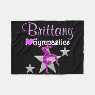 PRETTY PURPLE PERSONALIZED GYMNASTICS BLANKET