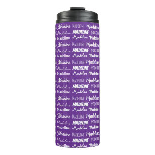 Pretty Purple Personalized Name Collage Thermal Tumbler