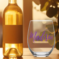 Pretty Purple Personalized Name Handwritten Script