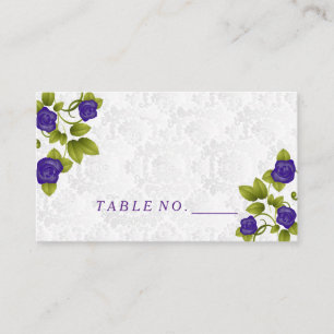 Pretty Purple Rose Flower Place Cards
